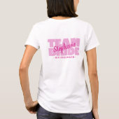 Team bruid bruids partij naam bruidsmeisje roze vr t-shirt (Achterkant)