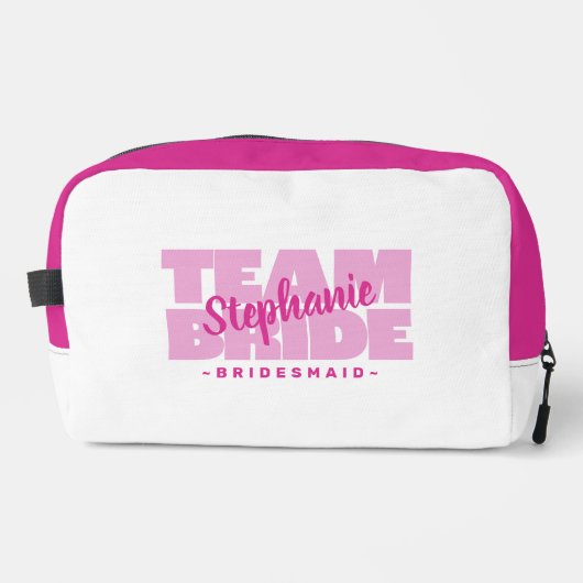 Team Bruid Bruids Party Naam Bruidsmeisje Gift Pin Toilettasje (Voorkant)