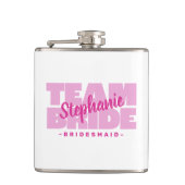 Team bruid bruidsmeisje bruiloft bruids partij roz heupfles (Voorkant)