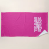 Team bruid bruidsmeisje bruiloft chique retro roze strandlaken (Voorkant)