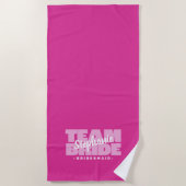 Team bruid bruidsmeisje bruiloft chique retro roze strandlaken (Voorkant)