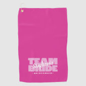 Team Bruid Bruidsmeisje Fun Golfer Sport Roze Chic Golfhanddoek (Voorkant)