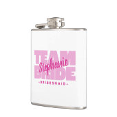 Team Bruid Bruidsmeisje Trouwen Bruiloft Roze Heupfles (Links)
