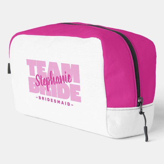 Team Bruid Bruidsmeisjes Cadeau Roze Toilettasje (Rechterhoek)