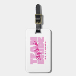 Team Bruid Bruidsmeisjes Meisjes Avond Roze Bagagelabel