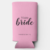 Team bruid bruiloft vrijgezelle seltzer blikjeskoeler (Achterkant)