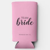 Team bruid bruiloft vrijgezelle seltzer blikjeskoeler (Voorkant)