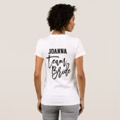 Team Bruid Citaat Eenvoudige Maid of Honor Monogra T-shirt (Achterkant volledig)