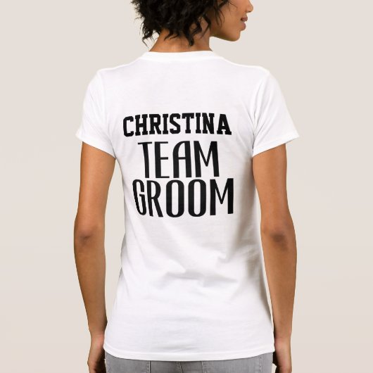 Team Bruid Citaat Moeder van de Bruidegom Initiaal T-shirt (Achterkant)