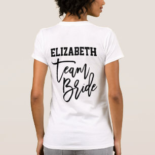 Team Bruid Citaat Zwart Eenvoudig Bruidsmeisje Mon T-shirt