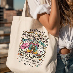 Team Bruid! Cowgirl's Last Rodeo Western Tote Bag