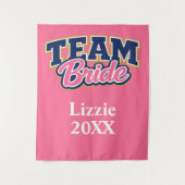 Team Bruid Cursieve Trouwfeest Wandkleed (Voorkant)