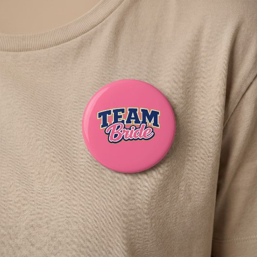 Team Bruid Cursieve Trouwpartij Ronde Button 7,6 Cm