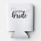 Team Bruid Dubbel Hart - zwarte belettering Blikjeskoeler (Achterkant)