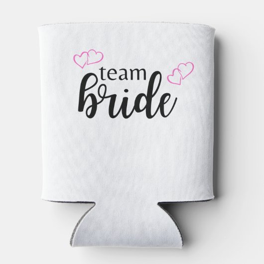 Team Bruid Dubbel Hart - zwarte belettering Blikjeskoeler (Achterkant)