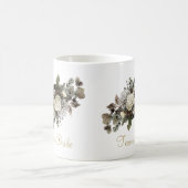 Team bruid elegante witte bloemen winter bruiloft koffiemok (Center)