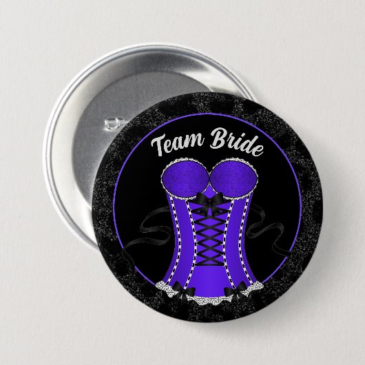 Team Bruid Flirterig Paars Kanten Korset Ronde Button 7,6 Cm (Voorkant /achterkant)
