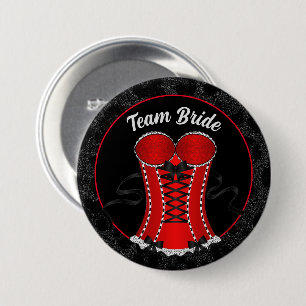 Team Bruid Flirterig Rode Lijfje Ronde Button 7,6 Cm