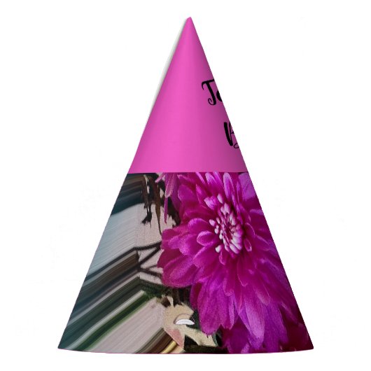 Team Bruid Fuchsia Roze Bloemen Feesthoedjes (Links)