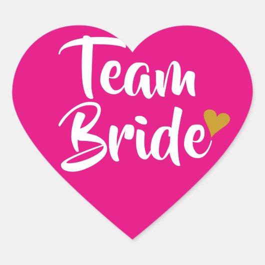 Team Bruid Goud Hart Hart Sticker (Voorkant)