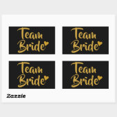 Team Bruid Goud Hart Rechthoekige Sticker (Vel)