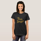 Team Bruid Goud Hart T-shirt (Voorkant volledig)