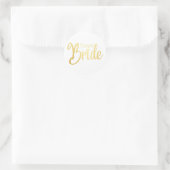 Team Bruid goud typografie Ronde Sticker (Tas)