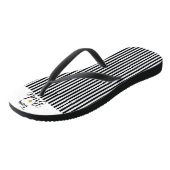 Team Bruid Gouden Bloem Zwart Wit Strepen Trendy Teenslippers (Schuin)