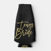 Team Bruid Gouden Borstel Diamant Bruids Party Coo Flesjeskoeler (Voorkant)