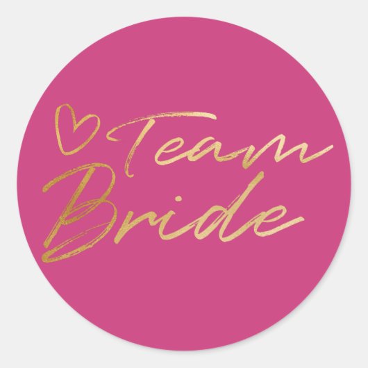 Team Bruid - Gouden faux folie sticker (Voorkant)