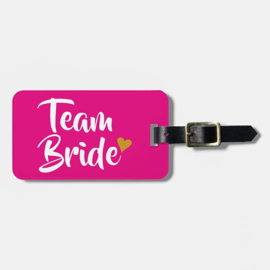 Team Bruid Gouden Hart Bagagelabel (Voorkant horizontaal)