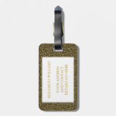 Team Bruid Gouden Hart Glitter Bagagelabel (Achterkant verticaal)