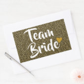 Team Bruid Gouden Hart Glitter Rechthoekige Sticker (Envelop)