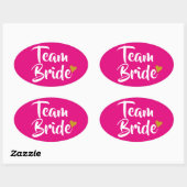 Team Bruid Gouden Hart Ovale Sticker (Vel)