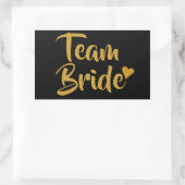 Team Bruid Gouden Hart Rechthoekige Sticker (Tas)