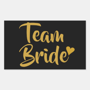 Team Bruid Gouden Hart Rechthoekige Sticker