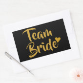 Team Bruid Gouden Hart Rechthoekige Sticker (Envelop)