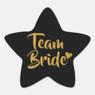 Team Bruid Gouden Hart Ster Sticker