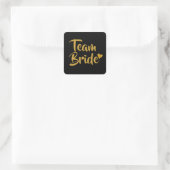Team Bruid Gouden Hart Vierkante Sticker (Tas)