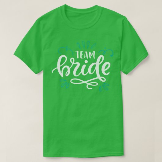 Team Bruid  groen versierd  T-shirt (Design voorkant)
