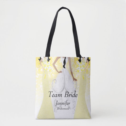 Team bruid in geel tote bag (Voorkant)