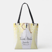 Team bruid in geel tote bag (Achterkant)