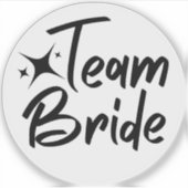 Team Bruid kalligrafische heldere vinyl sticker (Voorkant)
