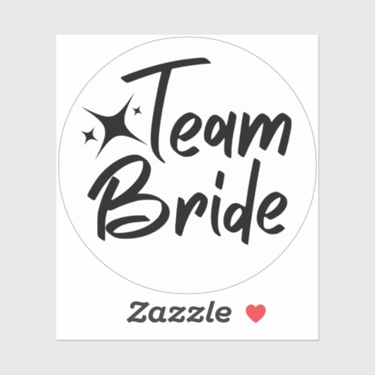 Team Bruid kalligrafische heldere vinyl sticker (Vel)
