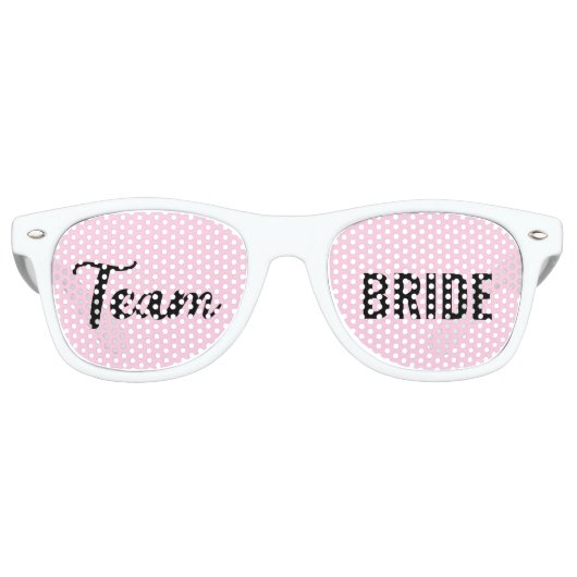 Team Bruid Koel Fun Brideparty Retro Zonnebril (Voorkant)