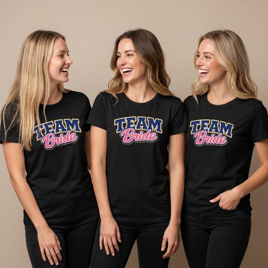 Team Bruid Krachtig Bruiloftsfeest T-shirt