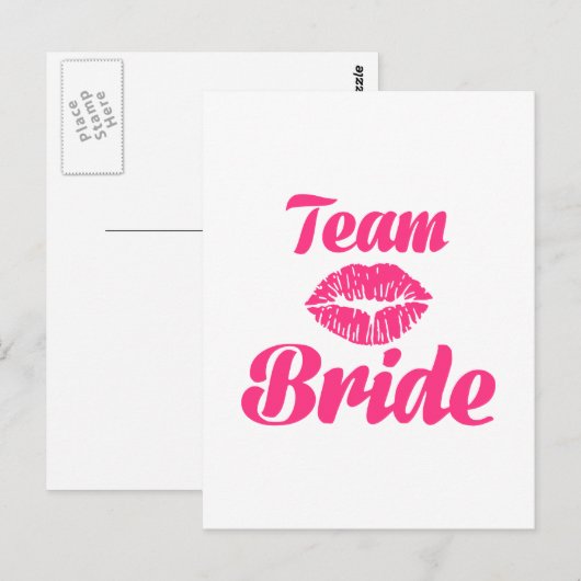 Team bruid kus briefkaart (Voorkant / Achterkant)