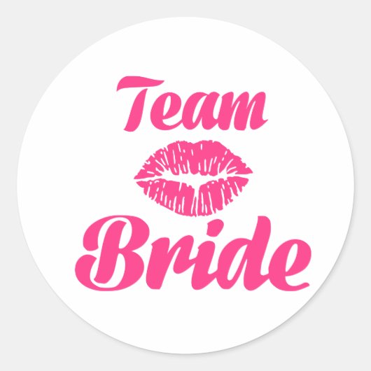 Team bruid kus ronde sticker (Voorkant)