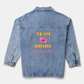 Team bruid Leuke Vrouwen Denim Jacket (Achterkant)
