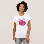Team Bruid mooie roze roos bloemendamenfeestje  T-shirt (Voorkant volledig)